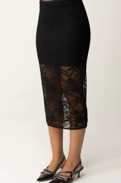 Patrizia Pepe Gonna In Pizzo TrasparenteNERO