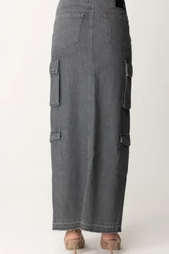 Patrizia Pepe Gonna Lunga Cargo In JeansGRAY DENIM
