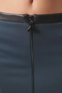 Patrizia Pepe Gonna Midi con Inserto In PellePETROL BLUE