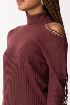 Patrizia Pepe Maglia con Cut-out e PiercingORGANIC PURPLE