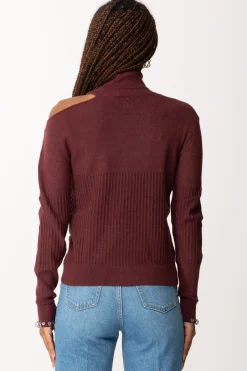 Patrizia Pepe Maglia con Cut-out e PiercingORGANIC PURPLE