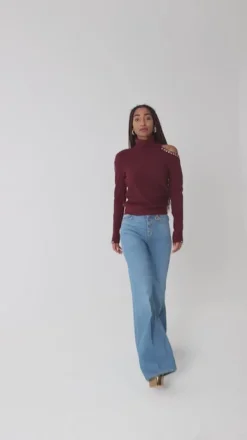 Patrizia Pepe Maglia con Cut-out e PiercingORGANIC PURPLE