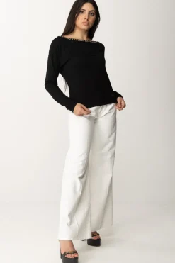 Patrizia Pepe Maglia con Scollatura SpecchiettiNERO