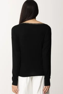 Patrizia Pepe Maglia con Scollatura SpecchiettiNERO