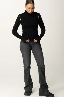 Patrizia Pepe Maglia con Doppia Zip FlyNERO