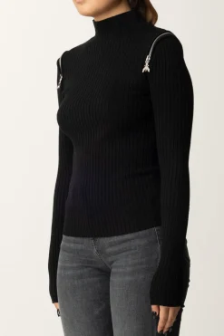 Patrizia Pepe Maglia con Doppia Zip FlyNERO