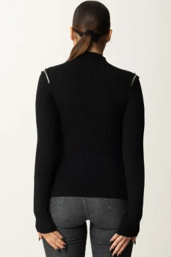 Patrizia Pepe Maglia con Doppia Zip FlyNERO