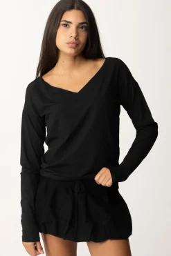 Patrizia Pepe Maglia Essential In ViscosaNERO