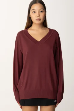 Patrizia Pepe Maglia In Lana con Inserto In Nylon Sul RetroPLUM ELIXIR