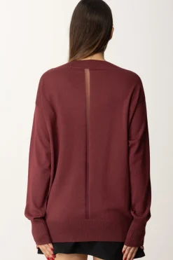 Patrizia Pepe Maglia In Lana con Inserto In Nylon Sul RetroPLUM ELIXIR