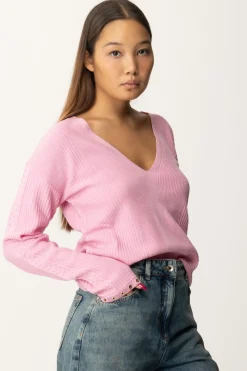 Patrizia Pepe Maglia In Pura Lana con OcchielliCOLD PINK