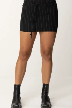 Patrizia Pepe Minigonna a Vita Bassa GessataBLACK STRIPES