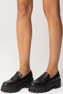 Patrizia Pepe Mocassini con Logo e Suola ChunkyNERO