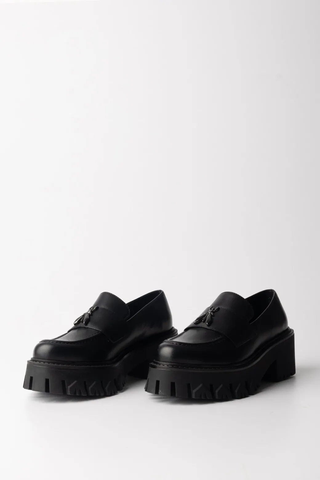 Patrizia Pepe Mocassini con Logo e Suola ChunkyNERO