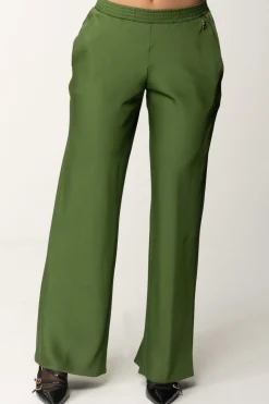 Patrizia Pepe Pantaloni con Vita Elasticata e Cham FlyGREEN GARDEN