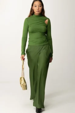 Patrizia Pepe Pantaloni con Vita Elasticata e Cham FlyGREEN GARDEN