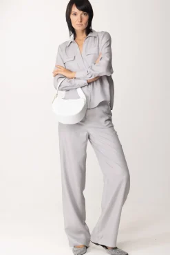 Patrizia Pepe Pantaloni Fluidi a Vita AltaMINERAL GRAY
