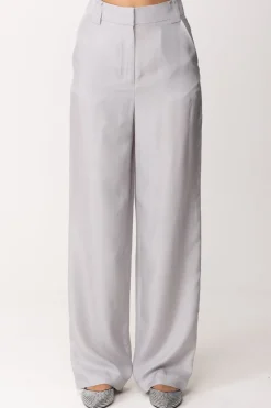 Patrizia Pepe Pantaloni Fluidi a Vita AltaMINERAL GRAY