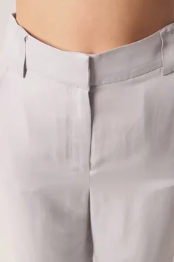 Patrizia Pepe Pantaloni Fluidi a Vita AltaMINERAL GRAY
