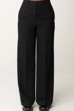 Patrizia Pepe Pantaloni Gessati In FlanellaBLACK STRIPES