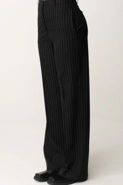 Patrizia Pepe Pantaloni Gessati In FlanellaBLACK STRIPES
