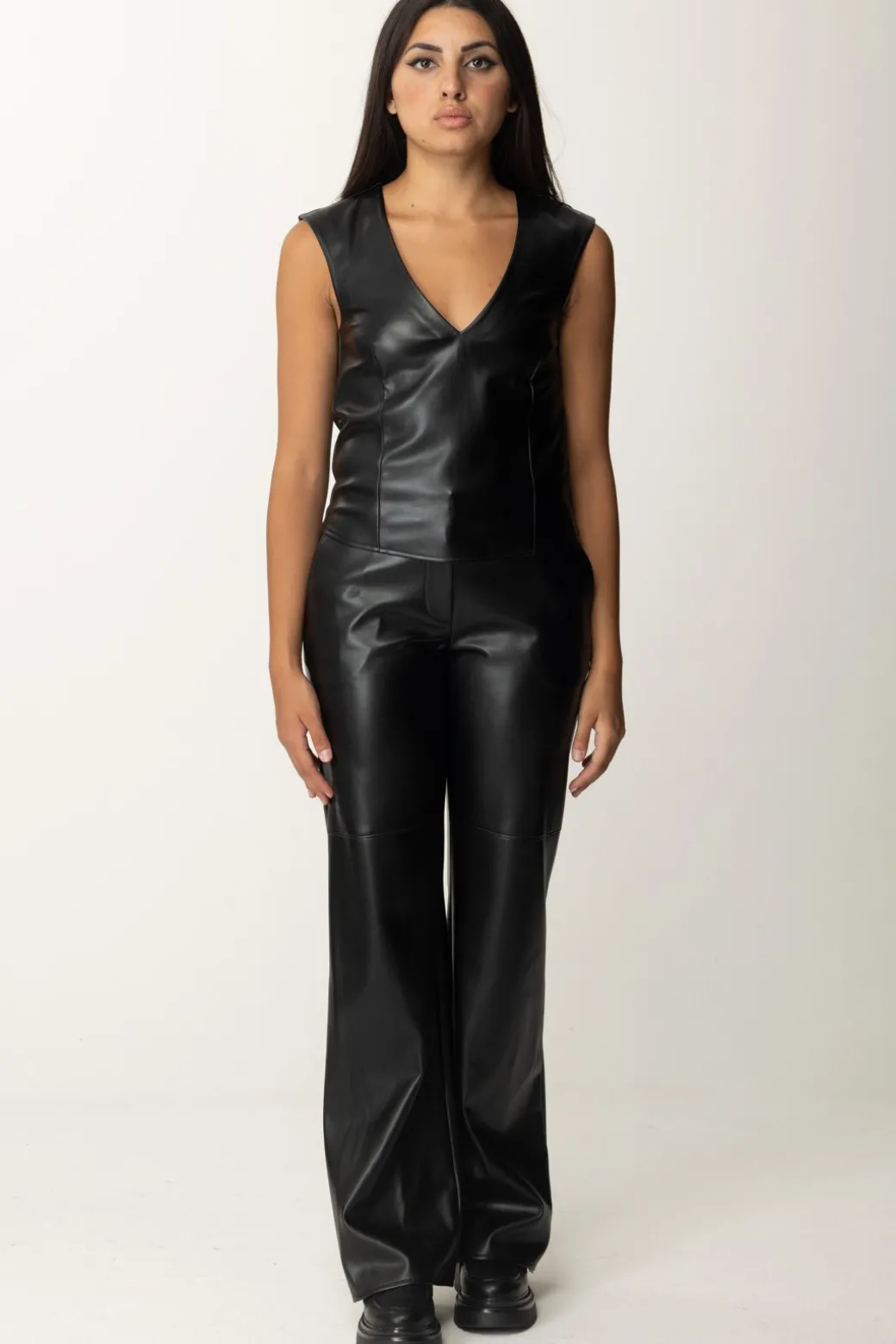 Patrizia Pepe Pantaloni In SimilpelleNERO