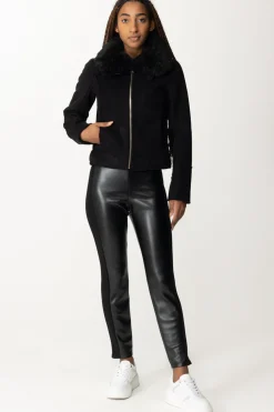 Patrizia Pepe Pantaloni In Pelle con InsertiNERO