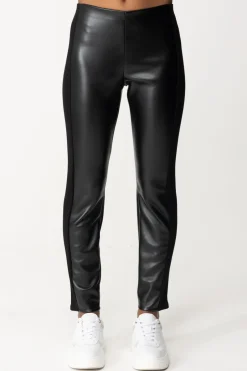 Patrizia Pepe Pantaloni In Pelle con InsertiNERO