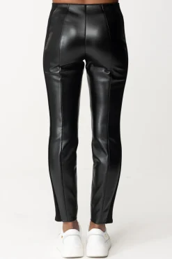Patrizia Pepe Pantaloni In Pelle con InsertiNERO