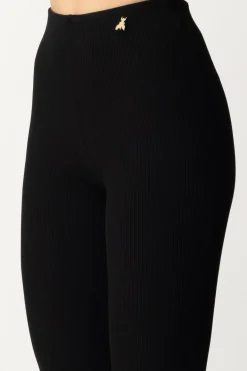 Patrizia Pepe Pantaloni In Maglia a Zampa con Fly CharmNERO