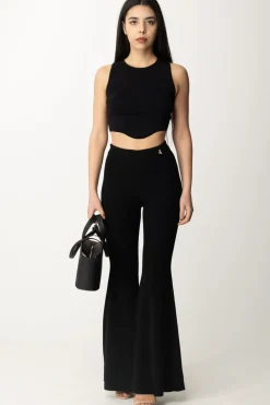 Patrizia Pepe Pantaloni In Maglia a Zampa con Fly CharmNERO