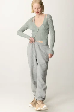 Patrizia Pepe Pantaloni Jogging con Elastico Alla CavigliaLIGHT GRAY MELANGE