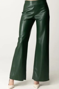 Patrizia Pepe Pantaloni Palazzo In Pelle LucidaTUSCANY GREEN