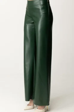 Patrizia Pepe Pantaloni Palazzo In Pelle LucidaTUSCANY GREEN