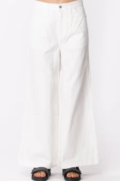 Patrizia Pepe Pantaloni Wide Leg In JeansBIANCO
