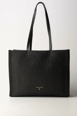 Patrizia Pepe Shopper Bag IntrecciataBLACK/BLACK