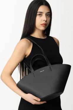 Patrizia Pepe Shopping Bag In PelleNERO