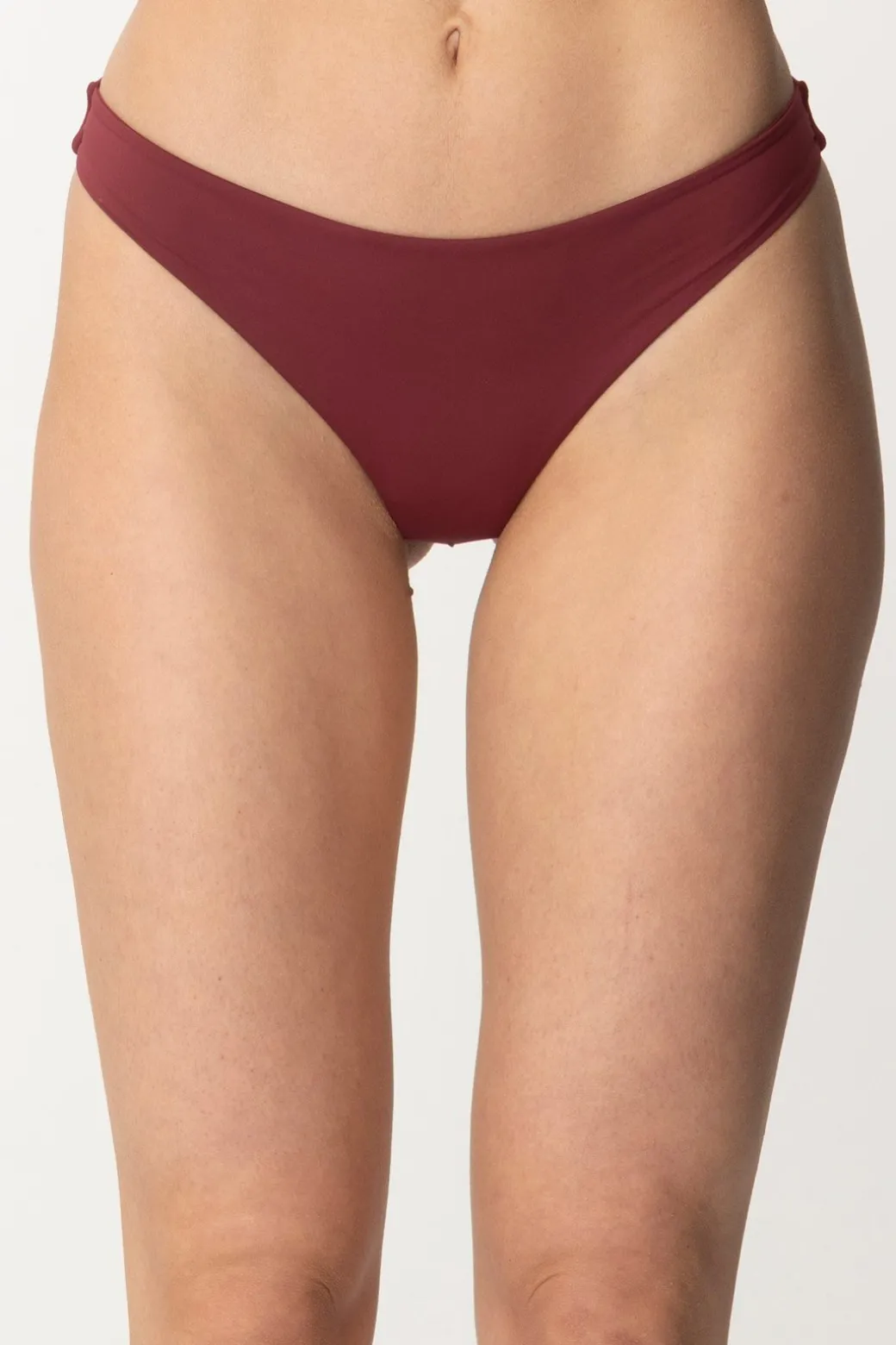 Patrizia Pepe Slip Per Bikini con ArricciaturaDARK PLUM
