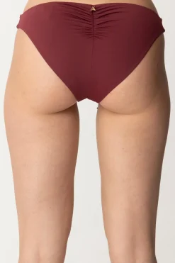 Patrizia Pepe Slip Per Bikini con ArricciaturaDARK PLUM