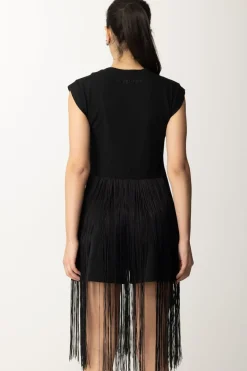 Patrizia Pepe Top Bustier con Frange LungheNERO