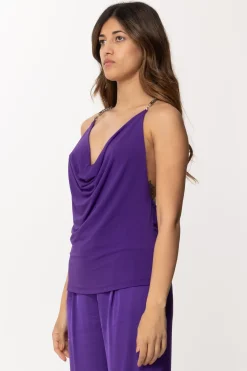 Patrizia Pepe Top con Scollo a Goccia e Schiena ScopertaSEXY VIOLET