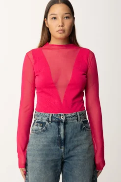 Patrizia Pepe Top con TrasparenzePOISON ORCHID