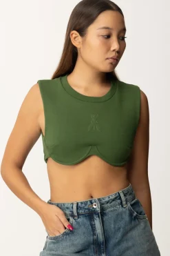 Patrizia Pepe Top Crop con Taglio Al SenoGREEN GARDEN