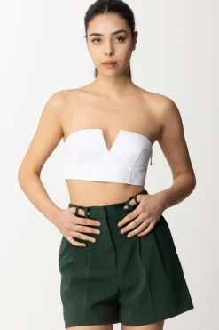 Patrizia Pepe Top Lamé In Stile BustinoBIANCO OTTICO