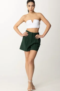 Patrizia Pepe Top Lamé In Stile BustinoBIANCO OTTICO