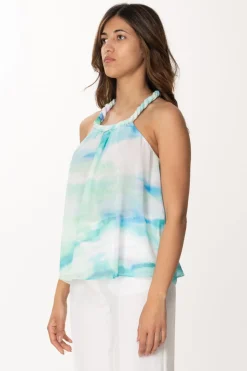 Patrizia Pepe Top Multicolore con IntreccioAQUATIC CAMU