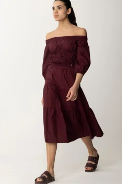 Patrizia Pepe Top Off-shouldersDARK PLUM