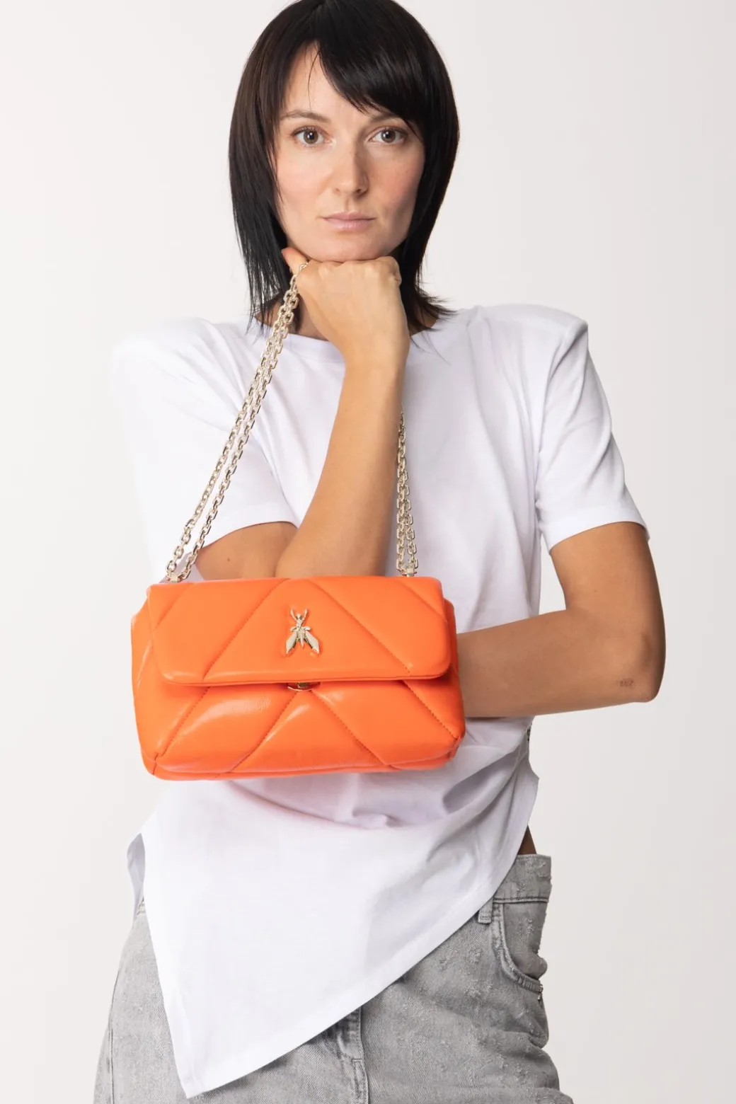 Patrizia Pepe Tracolla con Patta Fly PuffySOLAR ORANGE