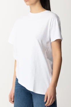 Patrizia Pepe T-shirt Asimmetrica con PiercingBIANCO OTTICO