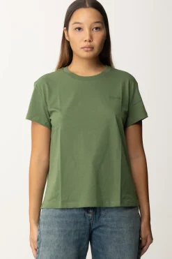 Patrizia Pepe T-shirt Basica con Logo LetteringGREEN GARDEN